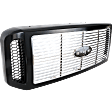 Grille, Painted Black Shell with Chrome Insert