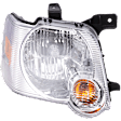 Passenger Side Headlight, with Bulb, Halogen, Clear Lens, Chrome Interior, CAPA Certified