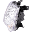 Passenger Side Headlight, with Bulb, Halogen, Clear Lens, Chrome Interior, CAPA Certified