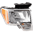 Passenger Side Headlight, with Bulb, Halogen, Chrome Trim
