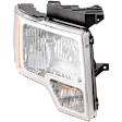 Passenger Side Headlight, with Bulb, Halogen, Chrome Trim