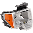 Passenger Side Headlight, with Bulb, Halogen, Chrome Trim