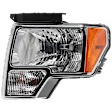 Driver Side Headlight, with Bulb, Halogen, Chrome Trim