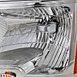 Driver Side Headlight, with Bulb, Halogen, Chrome Trim