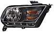 Passenger Side Headlight, with Bulb, Halogen, GT/Boss 302Model, Clear Lens, Black Interior