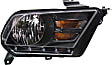 Passenger Side Headlight, with Bulb, Halogen, GT/Boss 302Model, Clear Lens, Black Interior, CAPA Certified