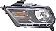Driver Side Headlight, with Bulb, Halogen, GT/Boss 302Model, Clear Lens, Black Interior