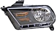 Driver Side Headlight, with Bulb, Halogen, GT/Boss 302Model, Clear Lens, Black Interior, CAPA Certified