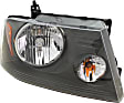 Passenger Side Headlight, with Bulb, Halogen, Dark Gray Bezel