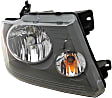 Passenger Side Headlight, with Bulb, Halogen, Dark Gray Bezel