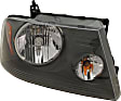 Passenger Side Headlight, with Bulb, Halogen, Dark Gray Bezel, CAPA Certified