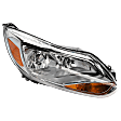 2012-2014 Ford Focus - Passenger Side Headlight, with Bulb, Halogen, Chrome Interior, S Model