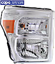Passenger Side Headlight, with Bulb, Halogen, Clear Lens, CAPA Certified