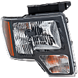 Passenger Side Headlight, with Bulb, Halogen, Black Trim, CAPA Certified