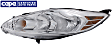 2011-2013 Ford Fiesta - Driver Side Headlight, with Bulb, Halogen, Clear Lens, 4 Cyl., 1.6L Engine, CAPA Certified