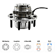 Front, Driver or Passenger Side Wheel Hub, With Bearing, With Sensor, 8 x 6.69 in. Bolt Pattern, 4WD