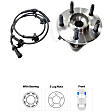Front, Driver or Passenger Side Wheel Hub, With Bearing, With Sensor, 5 x 4.5 in. Bolt Pattern