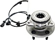 Front, Driver or Passenger Side Wheel Hub, With Bearing, With Sensor, 5 x 4.5 in. Bolt Pattern