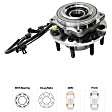 Front, Driver or Passenger Side Wheel Hub, With Bearing, With Sensor, 8 x 6.69 in. Bolt Pattern, with Single Rear Wheels (SRW)