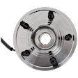 Front, Driver or Passenger Side Wheel Hub, With Bearing, With Sensor, 5 x 4.5 in. Bolt Pattern