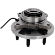 Front, Driver or Passenger Side Wheel Hub, With Bearing, With Sensor, 4WD, 6 Lugs