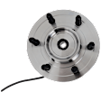 Front, Driver or Passenger Side Wheel Hub, With Bearing, With Sensor, 4WD, 6 Lugs