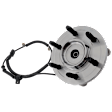 Front, Driver or Passenger Side Wheel Hub, With Bearing, With Sensor, 4WD, 6 Lugs
