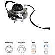 Front, Driver or Passenger Side Wheel Hub, With Bearing, With Sensor, 6 x 5.3 in. Bolt Pattern, RWD
