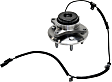 Front, Driver or Passenger Side Wheel Hub, With Bearing, With Sensor, 6 x 5.3 in. Bolt Pattern, RWD