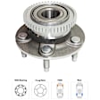 Rear, Driver or Passenger Side Wheel Hub, With Bearing, 5 x 4.25 in. Bolt Pattern