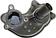 Thermostat Housing - Black, Plastic, Direct Fit, Upper and lower assembly, Sold Individually