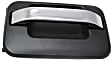 Front, Passenger Side Chrome Lever with Textured Black Bezel Exterior Door Handle, Without Key Hole