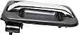 Front, Driver Side Chrome Lever with Textured Black Bezel Exterior Door Handle, With Key Hole