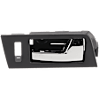 Front, Passenger Side Chrome Lever with Black Bezel Interior Door Handle, With Door Lock Hole