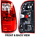 Passenger Side Tail Light, without Bulb, Halogen, Clear and Red Lens