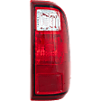 Passenger Side Tail Light, without Bulb, Halogen, Clear and Red Lens