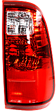 Passenger Side Tail Light, without Bulb, Halogen, Clear and Red Lens