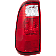 Driver Side Tail Light, without Bulb, Halogen, Clear and Red Lens