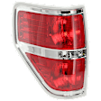 Driver Side Tail Light, Without bulb(s), Halogen, Red Lens, With Styleside Bed, Exc. FX2 Model, Chrome Bezel Trim