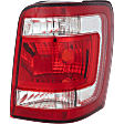 Passenger Side Tail Light, without Bulb, Halogen, Clear and Red Lens, CAPA CERTIFIED