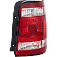 Passenger Side Tail Light, without Bulb, Halogen, Clear and Red Lens, CAPA CERTIFIED