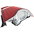 2010-2012 Ford Fusion - Passenger Side Tail Light, without Bulb, Halogen, Clear and Red Lens
