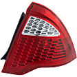 Passenger Side Tail Light, without Bulb, Halogen, Clear and Red Lens, CAPA CERTIFIED