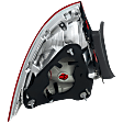 Passenger Side Tail Light, without Bulb, Halogen, Clear and Red Lens, CAPA CERTIFIED