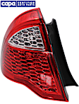 Driver Side Tail Light, without Bulb, Halogen, Clear and Red Lens, CAPA CERTIFIED
