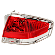 2009-2011 Ford Focus - Passenger Side Tail Light, with Bulb, Halogen, Clear and Red Lens, With Chrome Insert, Sedan