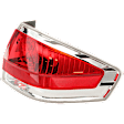 2009-2011 Ford Focus - Passenger Side Tail Light, with Bulb, Halogen, Clear and Red Lens, With Chrome Insert, Sedan