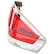 2009-2011 Ford Focus - Passenger Side Tail Light, with Bulb, Halogen, Clear and Red Lens, With Chrome Insert, Sedan