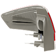 2009-2011 Ford Focus - Passenger Side Tail Light, with Bulb, Halogen, Clear and Red Lens, With Chrome Insert, Sedan