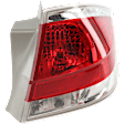 2009-2011 Ford Focus - Passenger Side Tail Light, with Bulb, Halogen, Clear and Red Lens, With Chrome Insert, Sedan